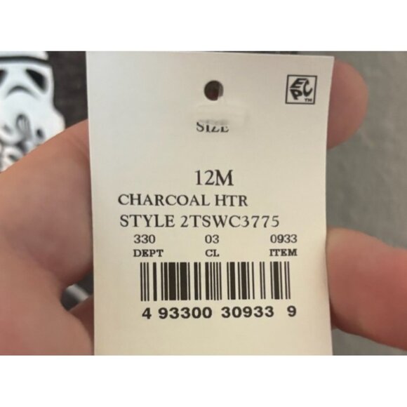 Star Wars Glow-In-The-Dark Skeleton Graphic Toddler T-Shirt 12M Charcoal Heather - Picture 5 of 7